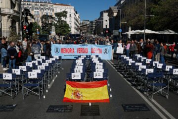 Las víctimas de Adamuz claman justicia frente al Congreso de los Diputados: «Señor presidente del Gobierno, una vez más, ¿dónde está?»