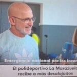 Luis de la Fuente, en el polideportivo de Marazuela para acompañar a los desalojados: «Es mi obligación estar aquí para animar a la gente, sintiéndonos partícipes de su dolor»