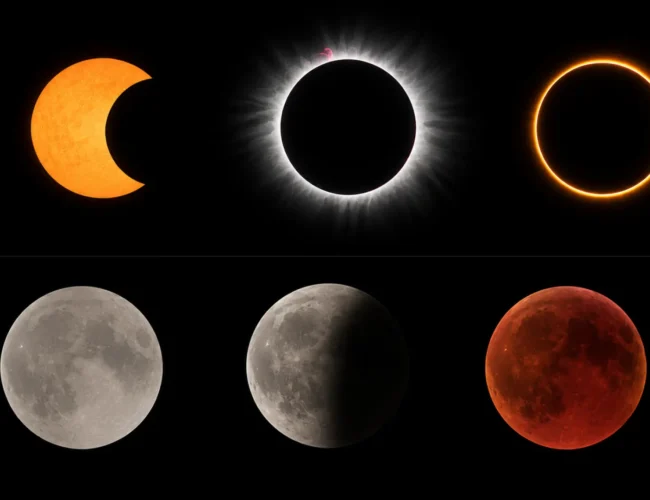 Total, parcial, anular, penumbral… qué significa cada tipo de eclipse de Sol y de Luna y cómo reconocerlos