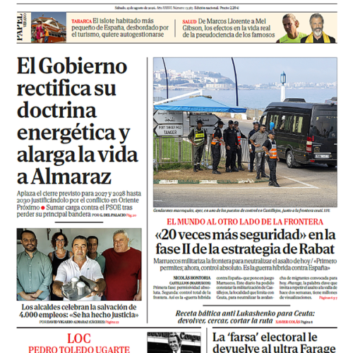 Portada de EL MUNDO del sábado 15 de agosto de 2026