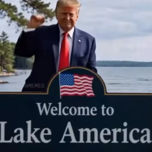 Trump publica un vídeo con IA donde cambia el cartel del ‘Lago Ontario’ por ‘Lago América’ y Canadá responde con un letrero gigante