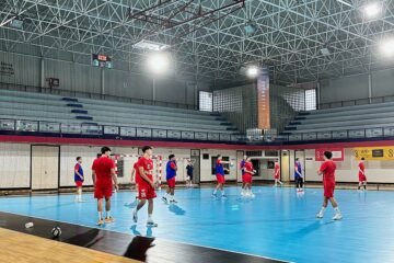Culminado el cambio de imagen del pabellón de Amate para adaptarse a la Liga Asobal
