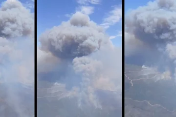 Espectaculares imágenes aéreas de los pirocúmulos que complican la extinción en el incendio de Niebla