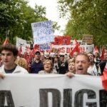 Manifestaciones por la vivienda y última hora de las acampadas, en directo | Arranca la manifestación en Madrid: «Rentista culpable, Gobierno responsable»