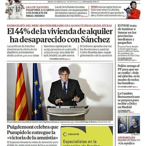 Portada de EL MUNDO del miércoles 7 de octubre de 2026