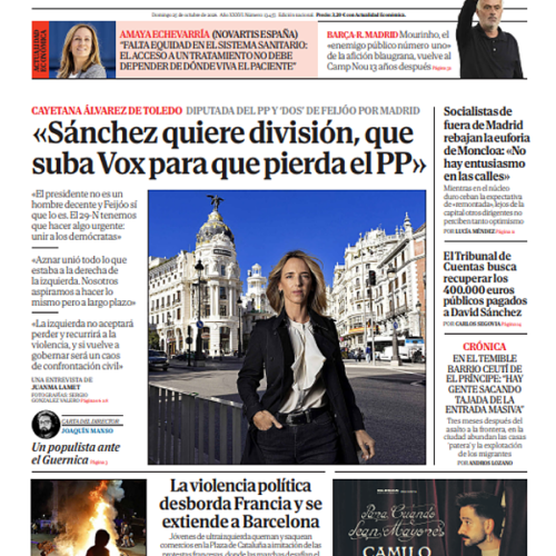 Portada de EL MUNDO del domingo 25 de octubre de 2026