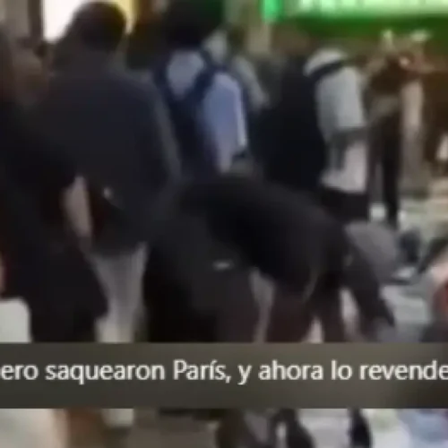 Este vídeo no es París ni se están vendiendo los artículos saqueados durante las protestas en Francia: está grabado en la Gran Vía de Madrid